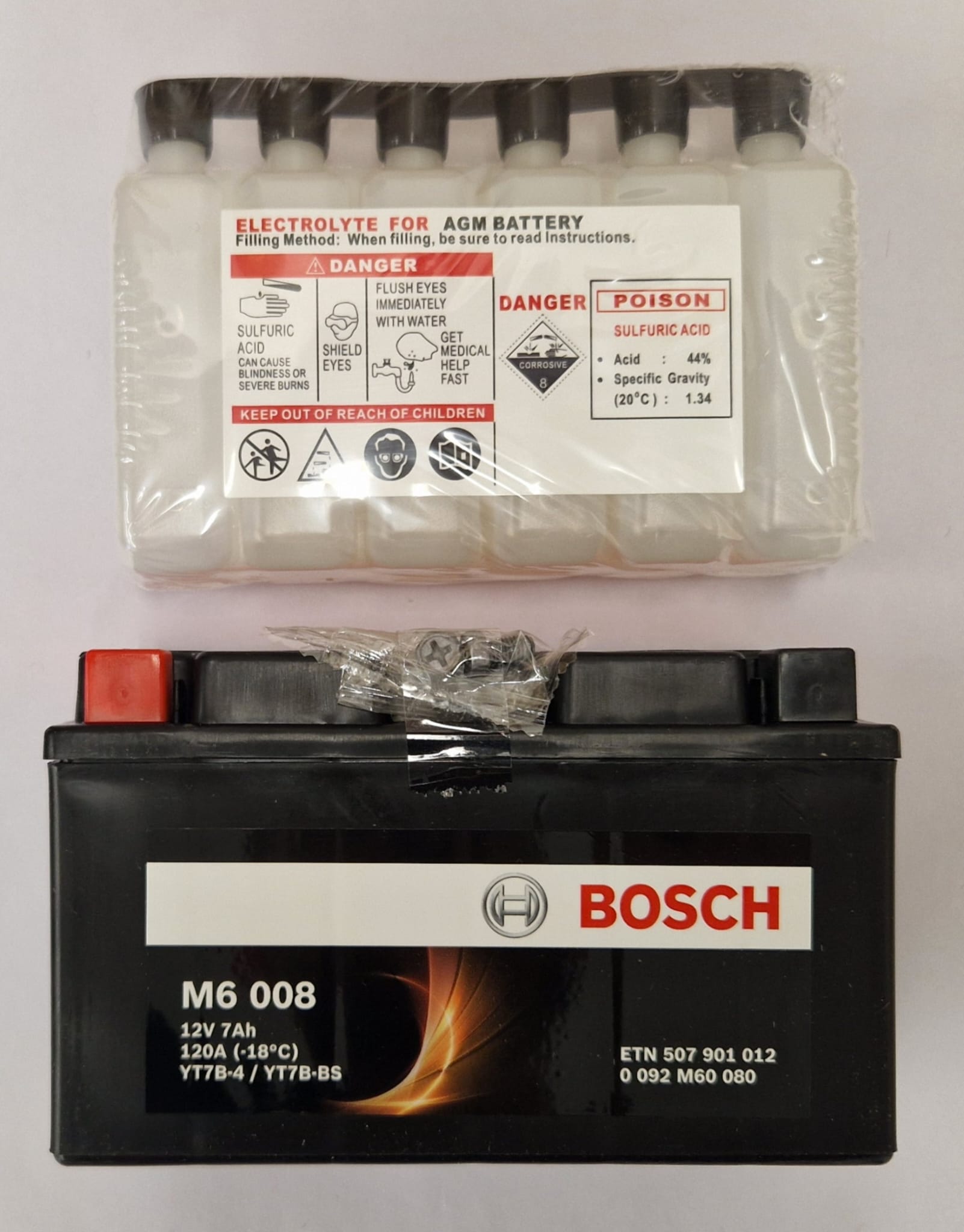 Bild von Batterie 12V-7h Bosch auch für Rotax unbefüllt